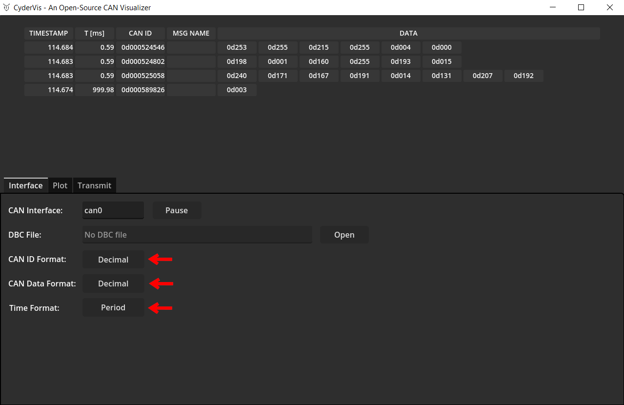 CyderVis Display Options